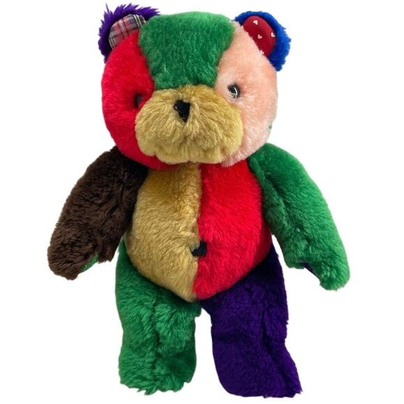 VTG 1996 PEE THE CHRISTMAS BEAR PATCHWORK TEDDY BEAR 9’ RARE PLUSHIE SQUEAKER - Picture 12 of 12